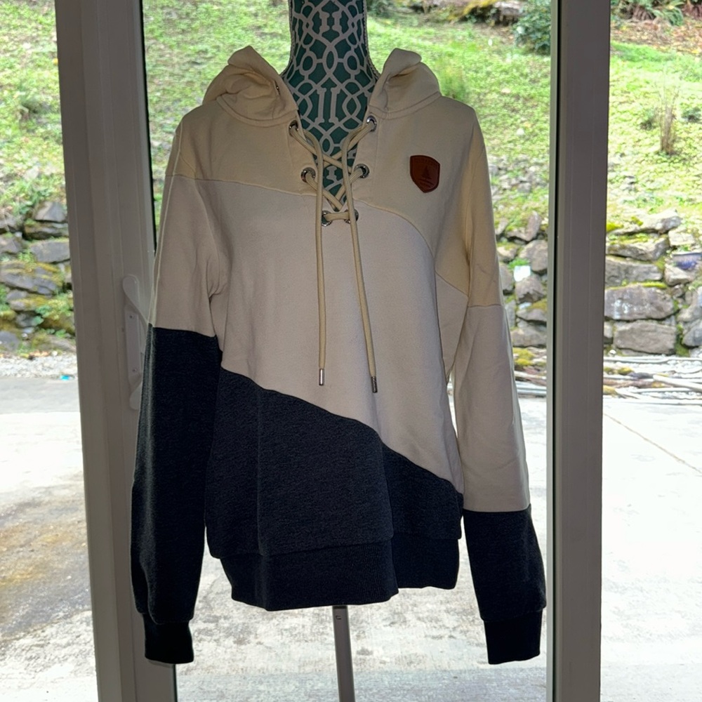 Wanakome contrast panel hoodie